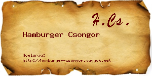 Hamburger Csongor névjegykártya